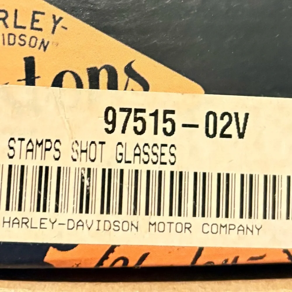 NIB Harley-Davidson Col-Parts Vintage Stamp Shot Glass Set